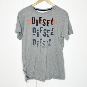 Diesel T-shirt 3XL XXXL gray graphic steeetwear urban casual 100% cotton denim